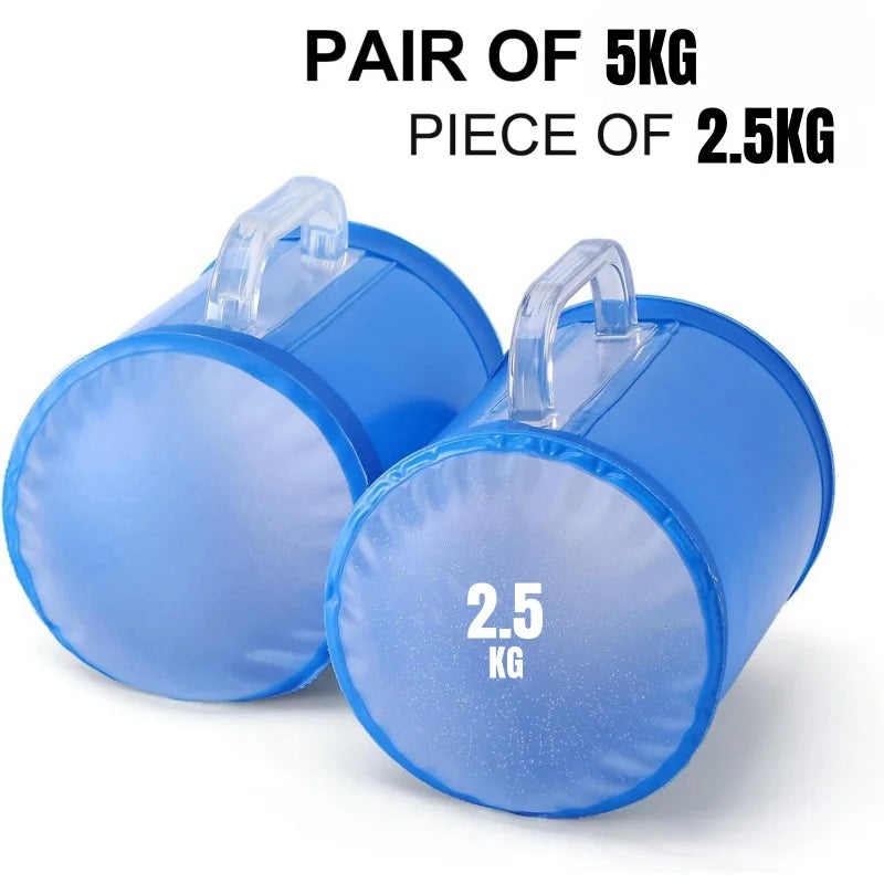 1 Pair Water Dumbbells Water Filled Training Weights Set Water Weight Bag Travel Weights for Strength Training Fitness & Shaping